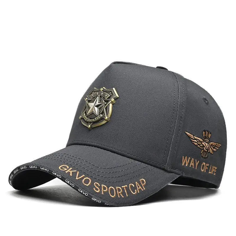 2024 New Four Seasons Tall Crown Men's Big Baseball Cap plus Size Shade Face Hat-Proof Peaked Cap