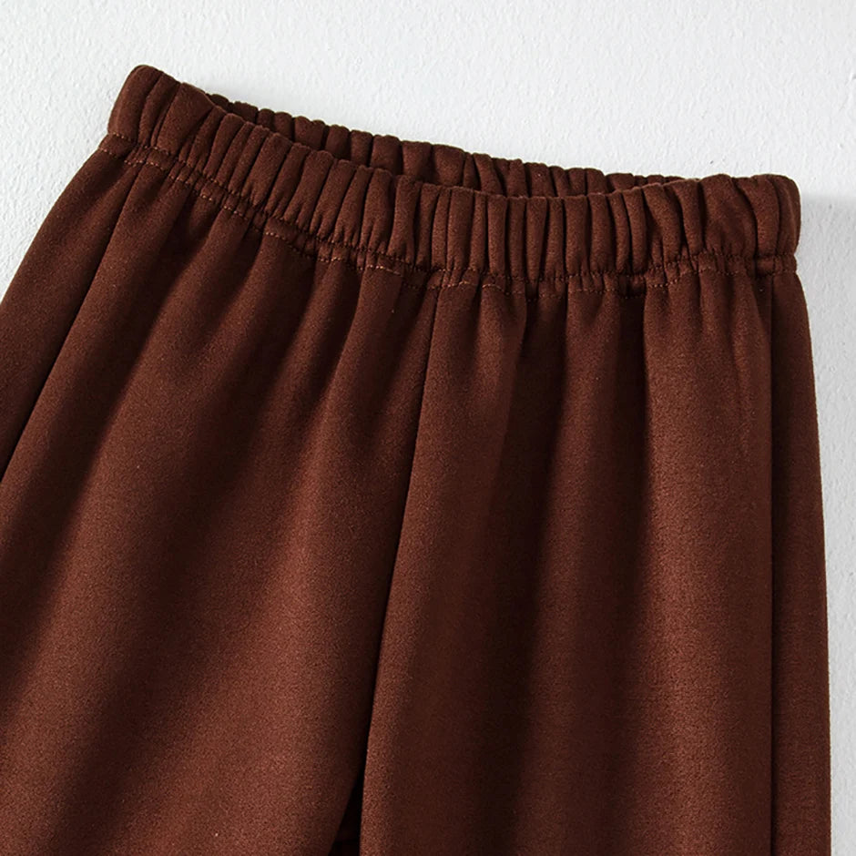 3/1 Piece Winter Children Plus Velvet Fashion Sweatpants Boys Casual Minimalist Pants Girls Joker Warm School Uniform Pants