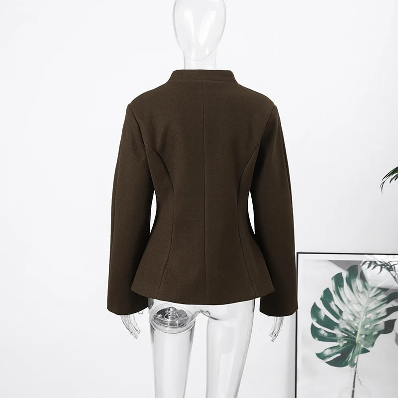 Chic Waist-cinched Blazer Skirt Women Set Elegant Long Sleeve Single Breasted Coat Hip Package Skirts Spring Lady 2 Pieces Sets