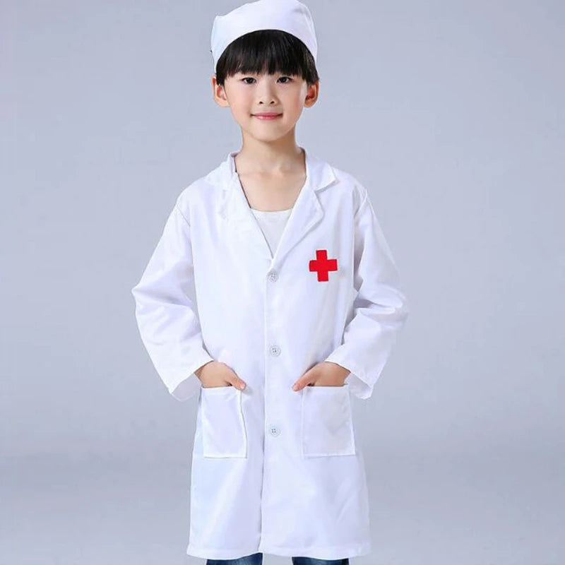 Kids Cosplay Clothes Boys Girls Doctor Nurse Uniforms Fancy toddler Christmas Xmas Role Play Costumes Party Wear doctor gown