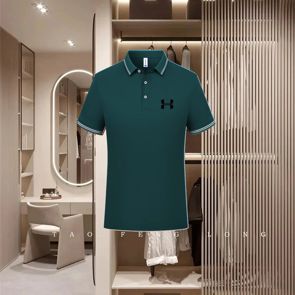 Golf Fashion Colorful Solid Color Collar Knitted Shirt Men's and Women's Casual 2026 Summer Short sleeved Top T-shirt