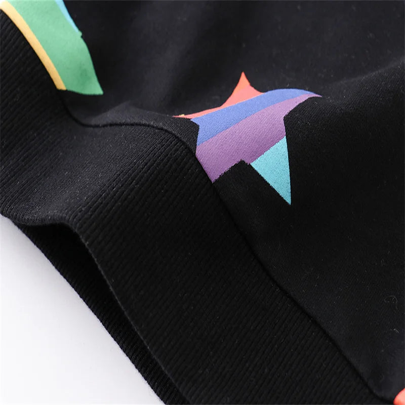 Jumping Meters 2-7T Boys Girls Sweatshirts With Stars Print Fashion Children's Clothing Baby Kids Hooded Shirts For Autumn