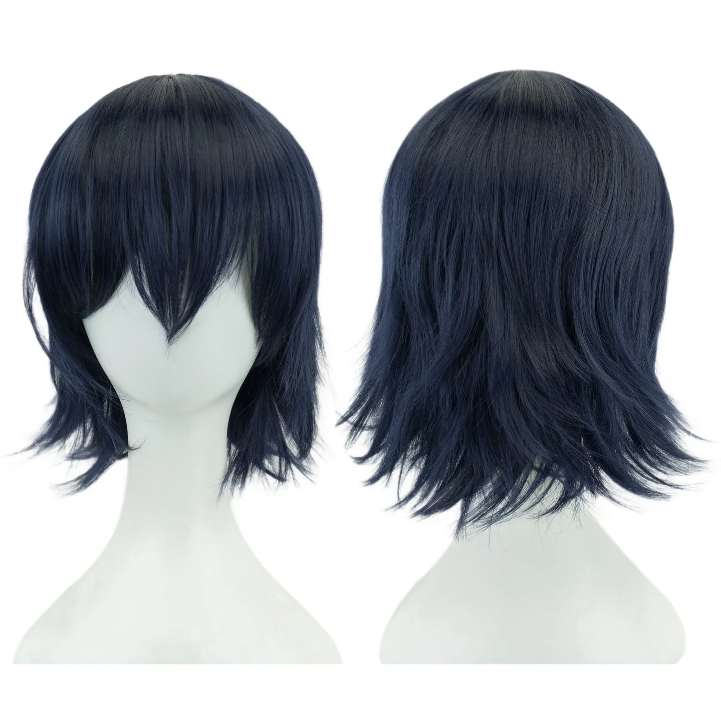 Synthetic Unisex 12 Inches Short Cosplay Hair Party BOB Wigs with Bangs Pink Blonde Orange Halloween Costume Lolita Wig