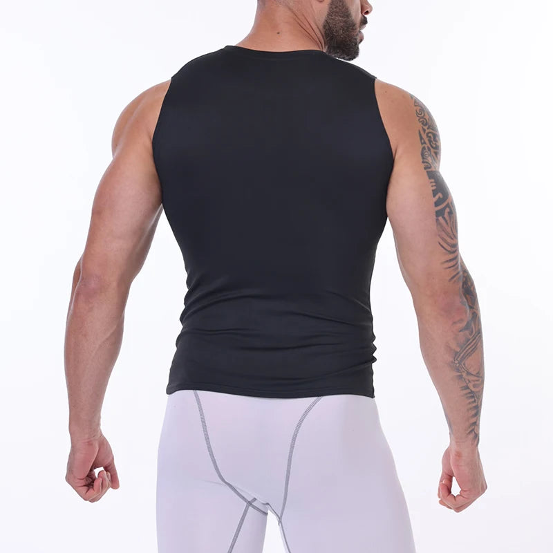 Men Compression Tank Top Slim Sleeveless Vest Breathable Quick Dry for Fitness Gym Sweat Cycling Active Tops