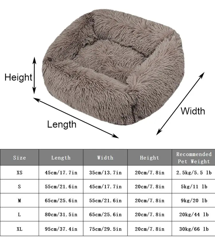 Rectangle Plush Dog Bed Winter Warm Mat Small Medium Big Pet Cat Dog Bed Kennel Puppy Sofacama Cat Cushion Pets Sofa Accessories