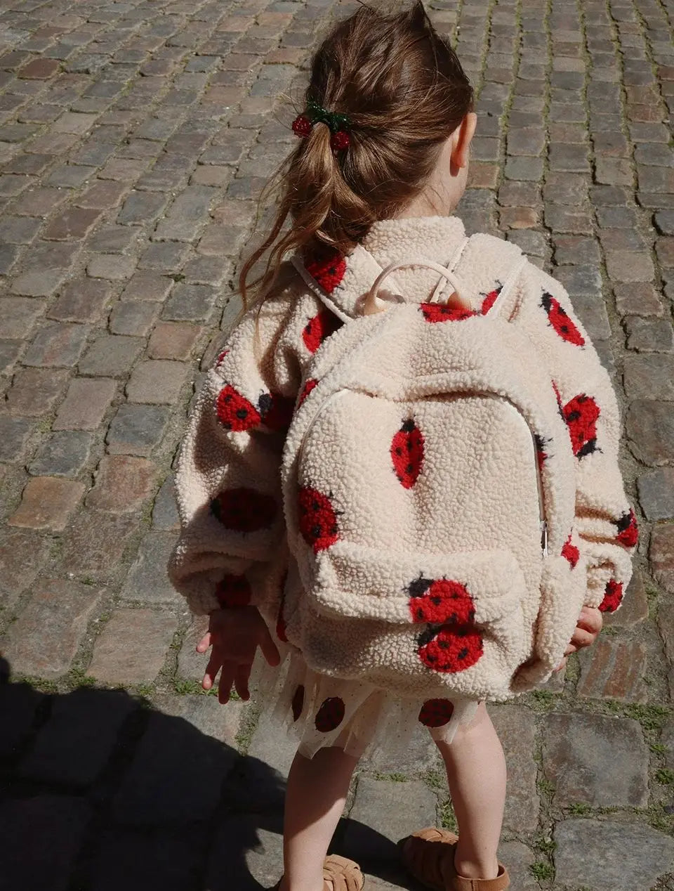 2025 KS Brand Winter Baby Girls Boys Lambswool Cherry Jackets Kids Clothes Boys Sequin Cartoon Outerwear Children's Coats 1-9Yrs