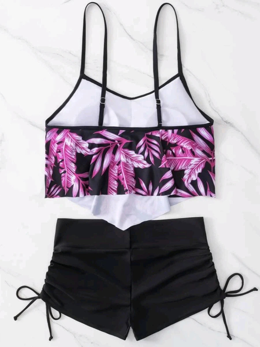 2025 Print Tankini Set 2 Piece Women Swimsuit Sexy High Waist Swimwear Female Bathers Bathing Swimming Suit Summer Beachwear
