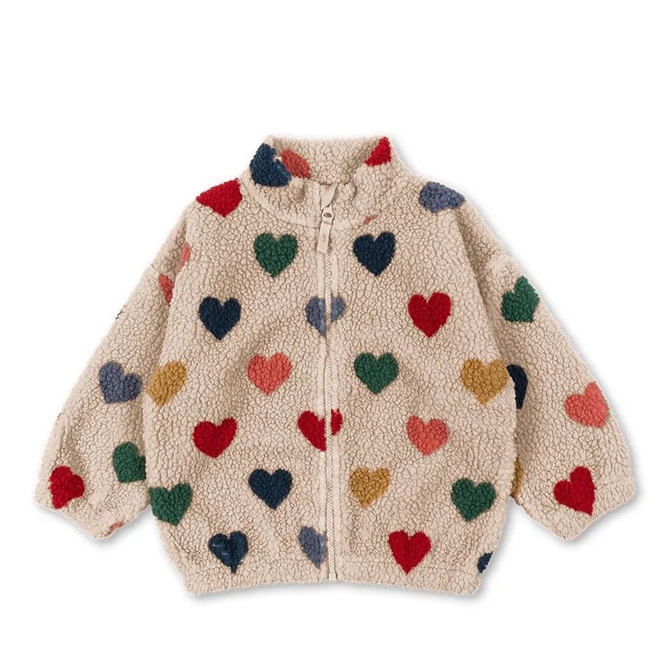 2025 KS Brand Winter Baby Girls Boys Lambswool Cherry Jackets Kids Clothes Boys Sequin Cartoon Outerwear Children's Coats 1-9Yrs