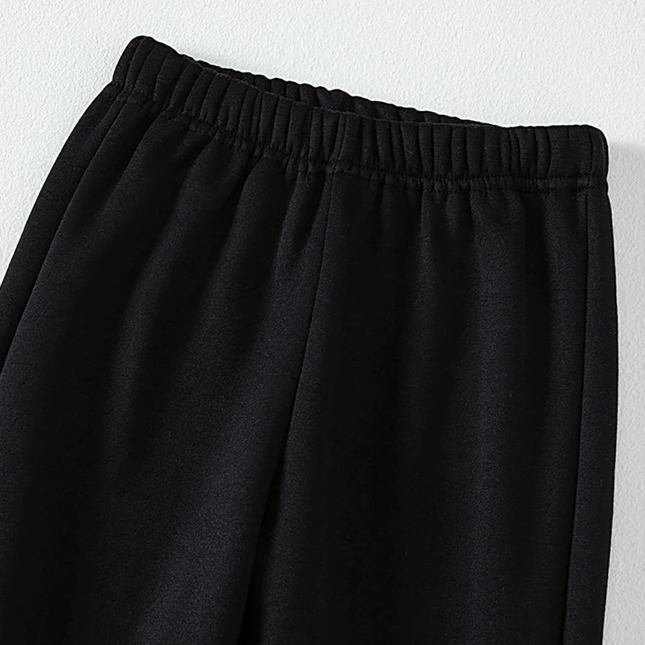 3/1 Piece Winter Children Plus Velvet Fashion Sweatpants Boys Casual Minimalist Pants Girls Joker Warm School Uniform Pants