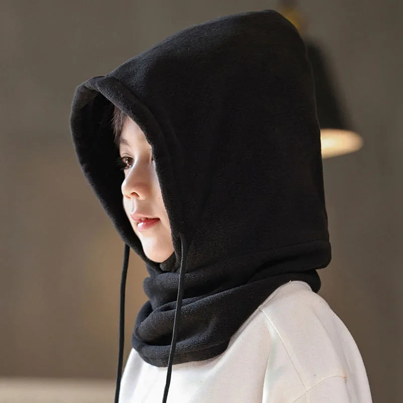 Lamb Fleece Children Headgear Cold Proof Kids Scarf Cap Thick Plush Winter Warm Bomber Hat 3-8year Baby Cycling Face Mask Beanie