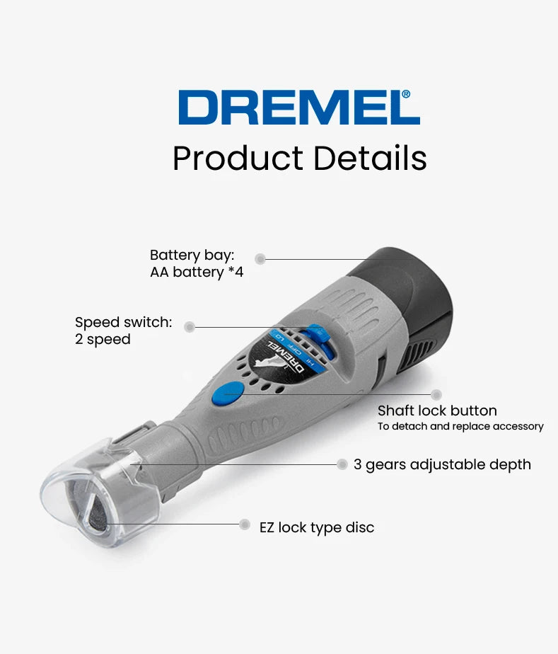 Dremel 7020 PGK Pet Nail Grinder Quiet Electric Dog Nail File Care Set Safety Dog Nail Clippers Trimmers Tools Battery Powered