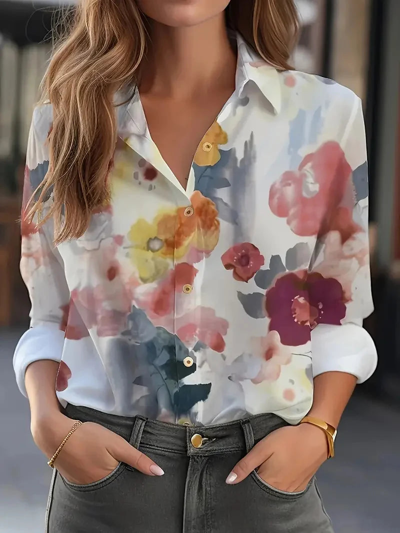 Women's shirt casual loose soft comfortable button lapel fashion shirt sun shade breathable women's slim shirt plus size