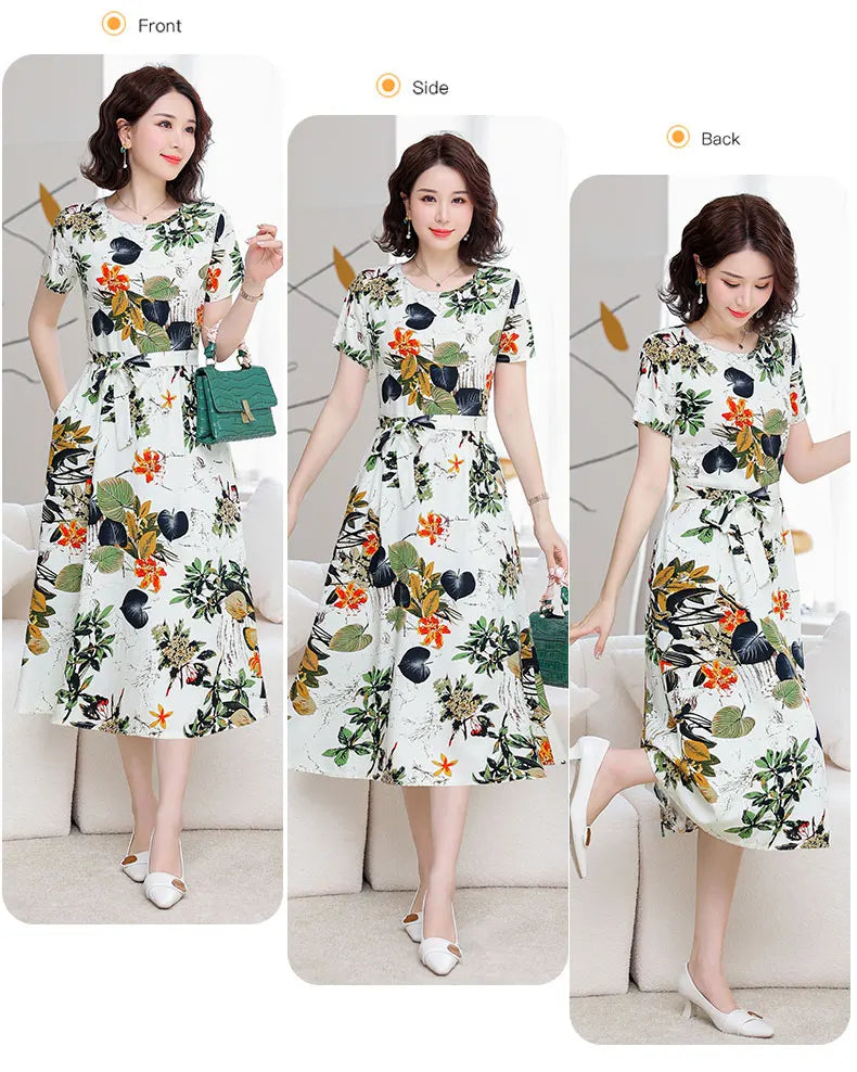New Fashion Women Summer Dresses Hot Stylish O-Neck Print Floral Bohemian style Casual Loose sleeveless print Long Dress