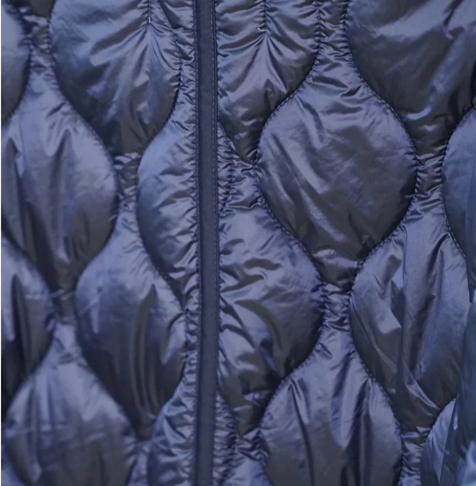 Quilted coat for women ETJ 2025 QUILTED JACKET WITH TIES new beige drawstring high neck pocket clip cotton jacket for women