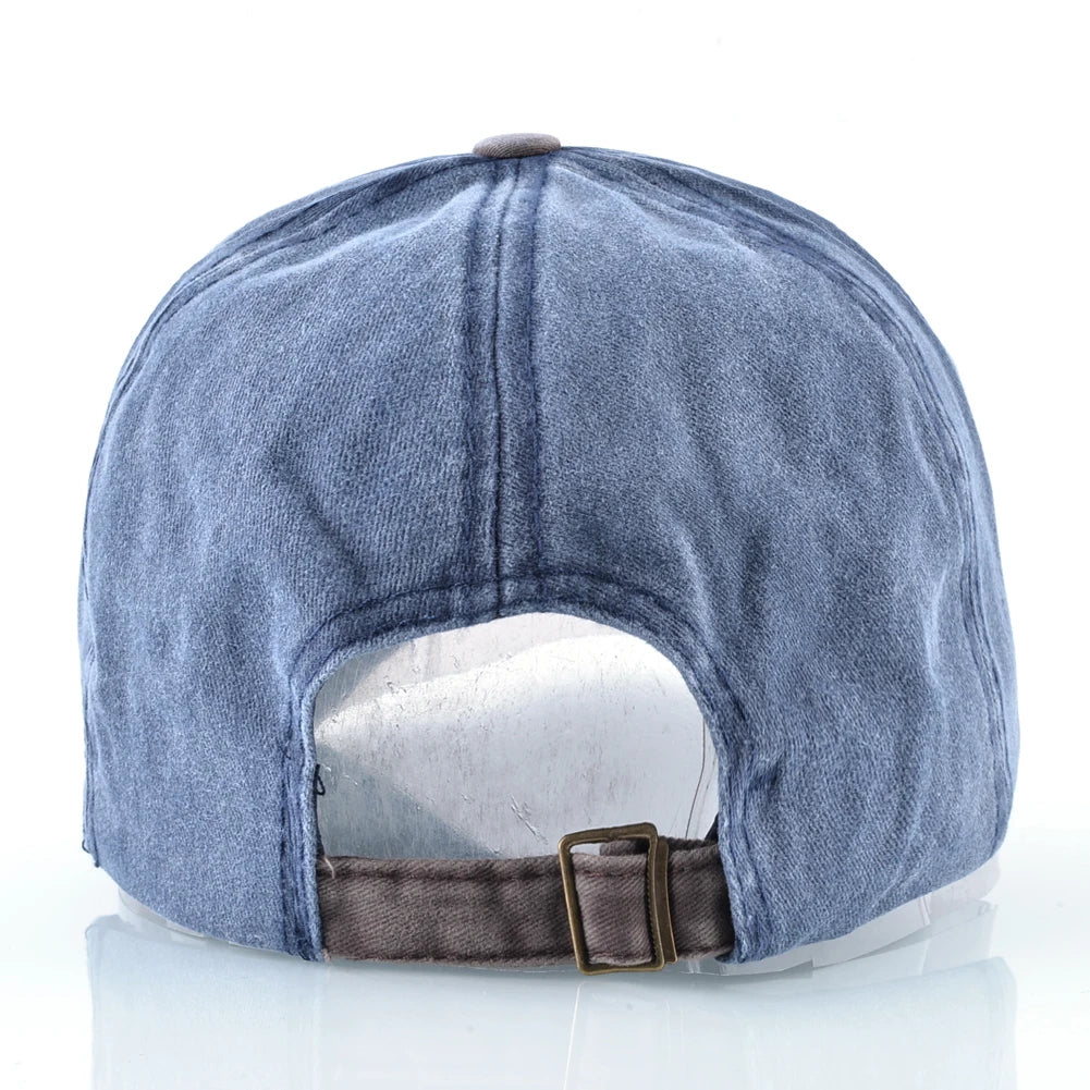 Vintage Washed Cotton Baseball Cap For Men And Women Fashion Snapback Baseball Hat With Letter Patch Unisex Hip Hop Cap