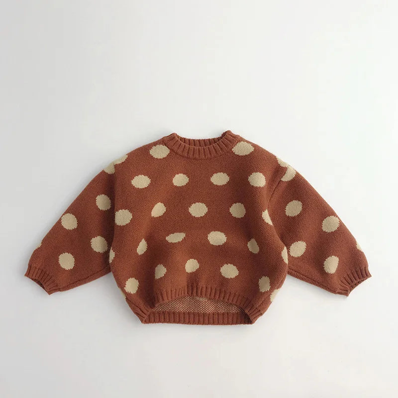 MILANCEL Autumn Winter Vintage Look Kids Boys Sweaters Polka Dot Girls Knitwear Outwear Boys Pullover for 1-6Y