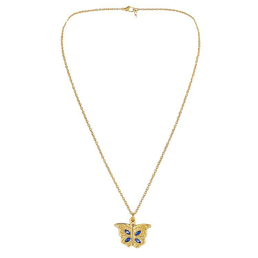 Fashion Butterfly Pendant Necklace Can Be Opened Engraved for Mom Or Girlfriend Birthday Valentine's Day Party Jewelry Gifts