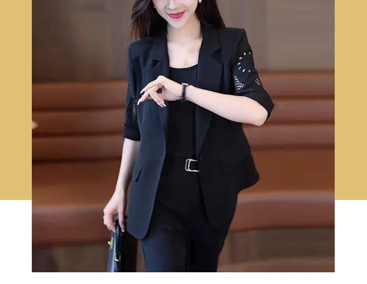 2026 Women's Three-piece Suit Sets Slim Fit Elegant Jacket+Vest+Pants Sets Solid OL Style Business Office Matching Sets Outfits