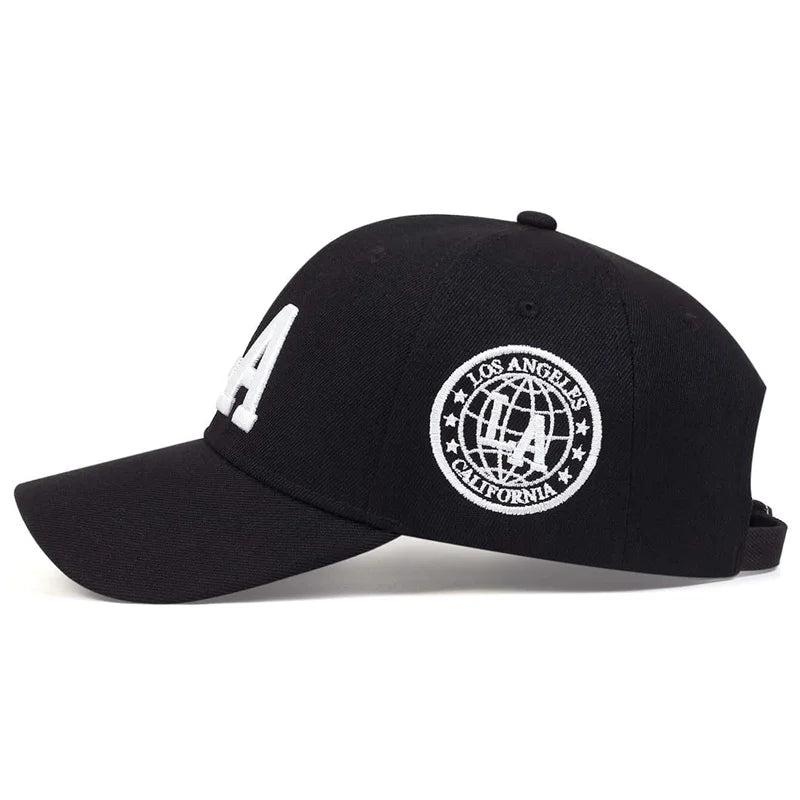 Unisex La Letter Embroidery Baseball Caps Spring and Autumn Outdoor Adjustable Casual Hats Sunscreen Hat