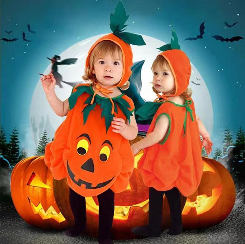 Kids Pumpkin Romper with Hat Shoes Toddler One-Piece Boys Girls Party Baby 2024 Halloween  Costume Jumpsuit Cosplay Clothing Set