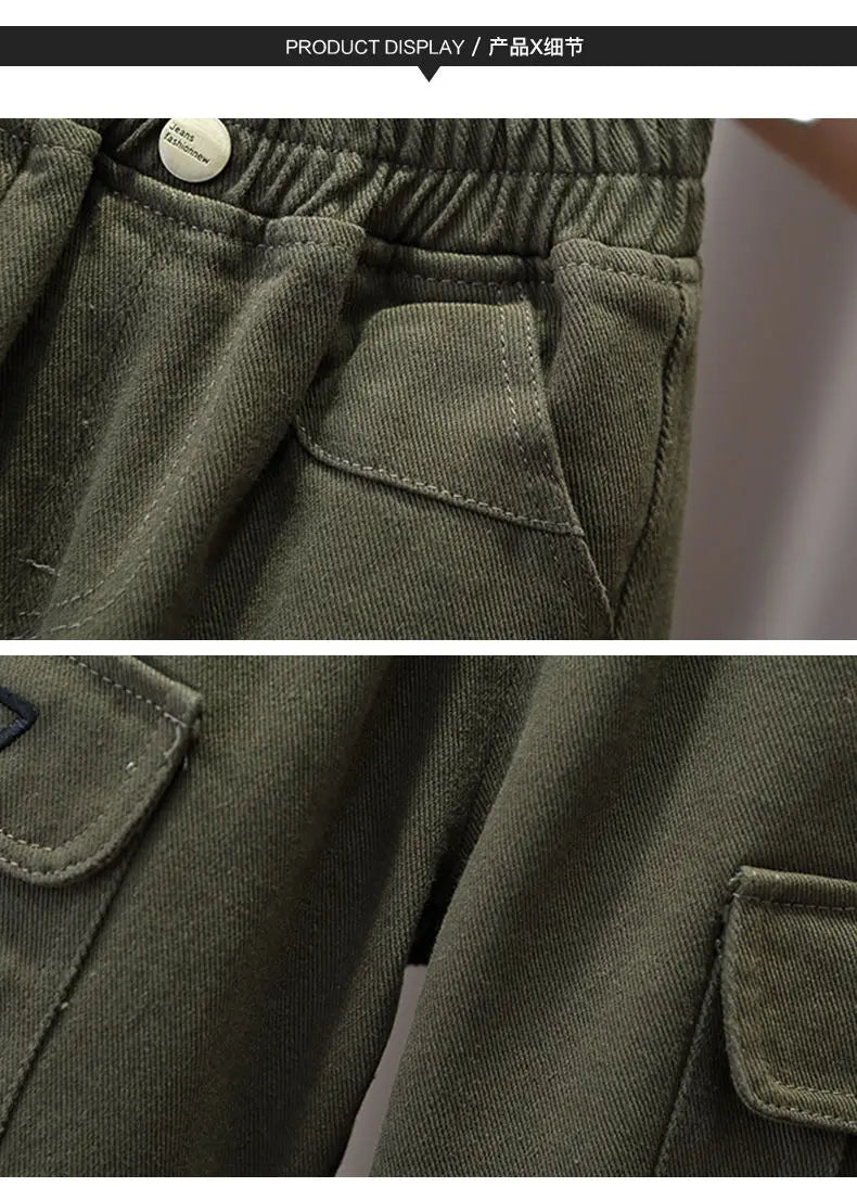 Spring and Autumn Kids Boys Pants 2023 New style Children's Handsome Cargo pants Cotton Boys Baby Casual Pants