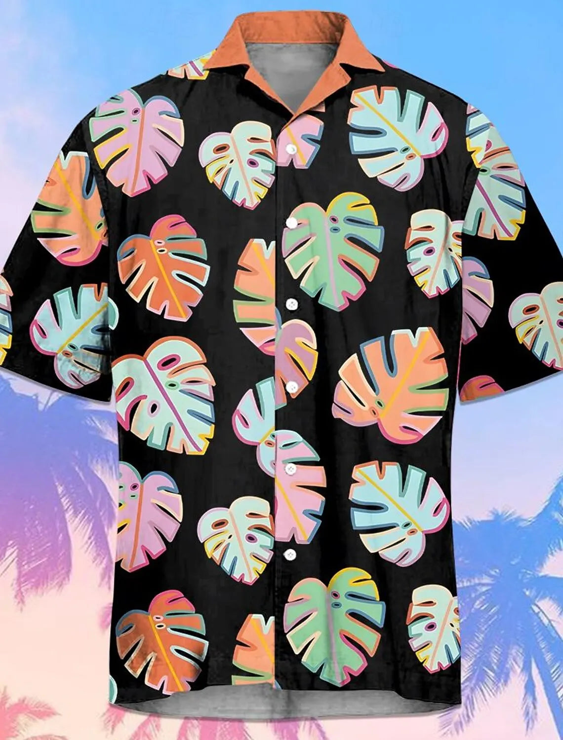 Pineapple Tropical Men's Shirt Summer Aloha Shirt Casual Holiday Summer Spring Turndown Short Sleeve Stretch Fabric Shirt