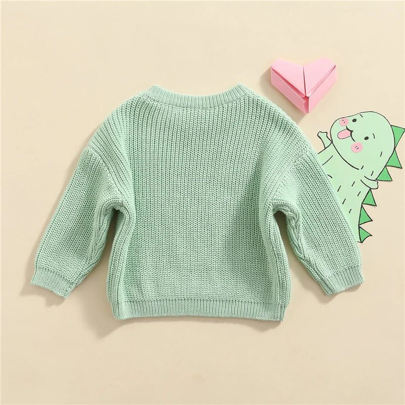 Suefunskry Newborn Baby Girl Boy Knitted Long Sleeve Autumn Winter Sweater Solid Loose Pullover Casual Tops Kids Clothes 3M-5Y