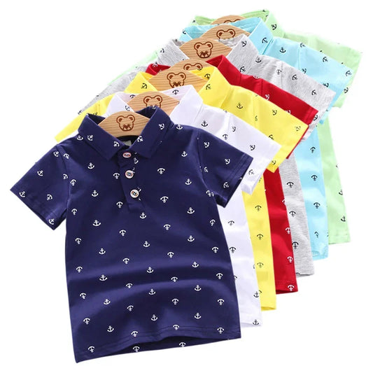 2024 Summer Baby Boys Shirts Short Sleeve Lapel Clothes for Girls Cotton Breathable Kids Tops Outwear 12M-5Y