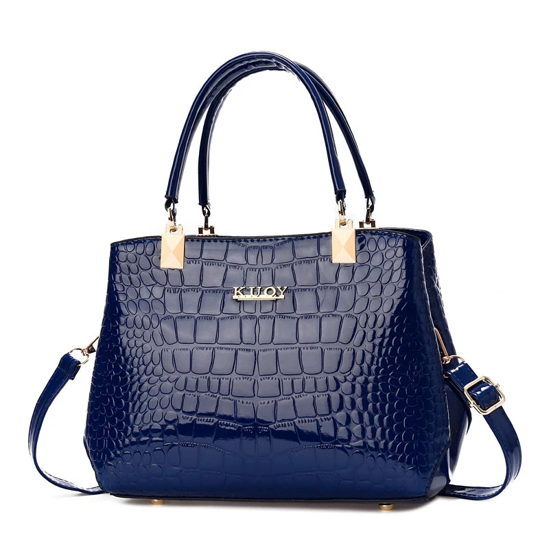 Fashionable Womens Crocodile Pattern Shoulder Bag - Stylish & Durable PU Leather Handbag with Removable Cross-body Strap for Eve