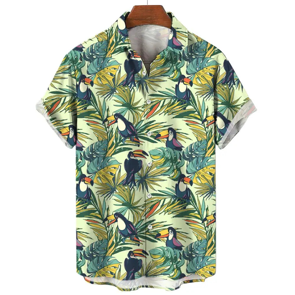 2024 Men's hawaiian shirts 3D Prints toucan graphics summer short sleeve shirts for hawaii style fashion unisex aloha shirts