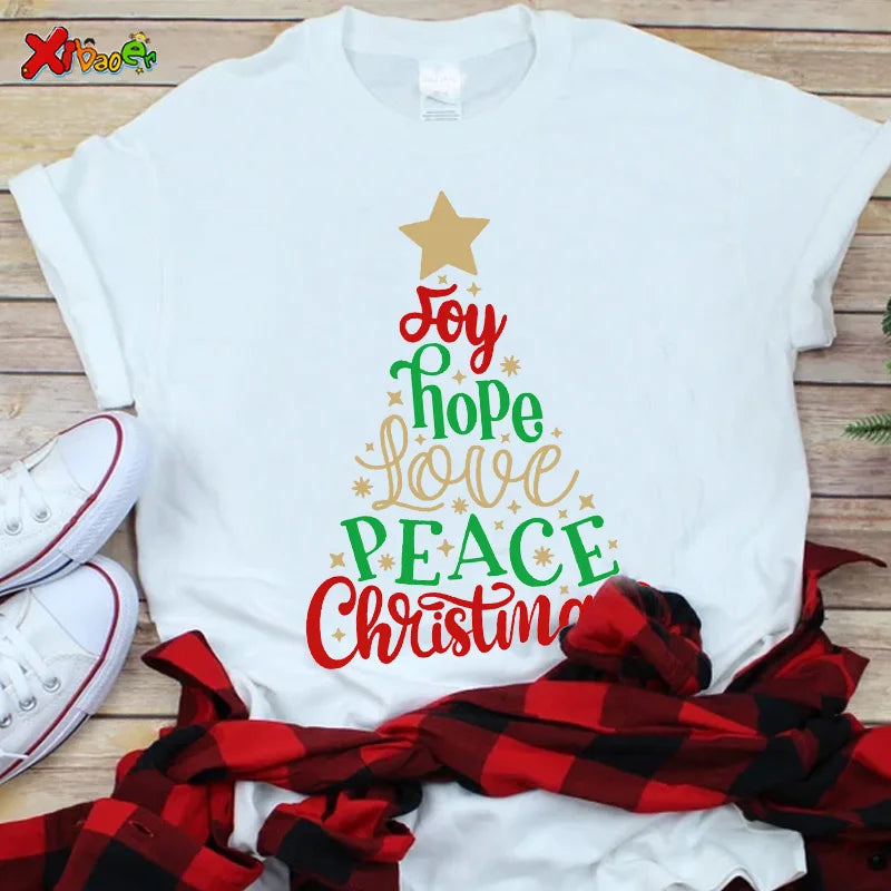 Family Christmas Shirts Cotton Family Matching Outfit Merry Christmas Kids Tshirts Baby Rompers Matching Pajamas Clothes Famille