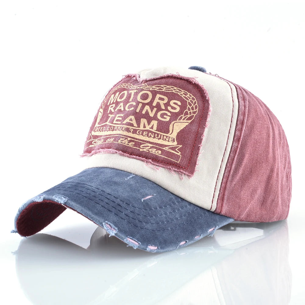 Vintage Washed Cotton Baseball Cap For Men And Women Fashion Snapback Baseball Hat With Letter Patch Unisex Hip Hop Cap