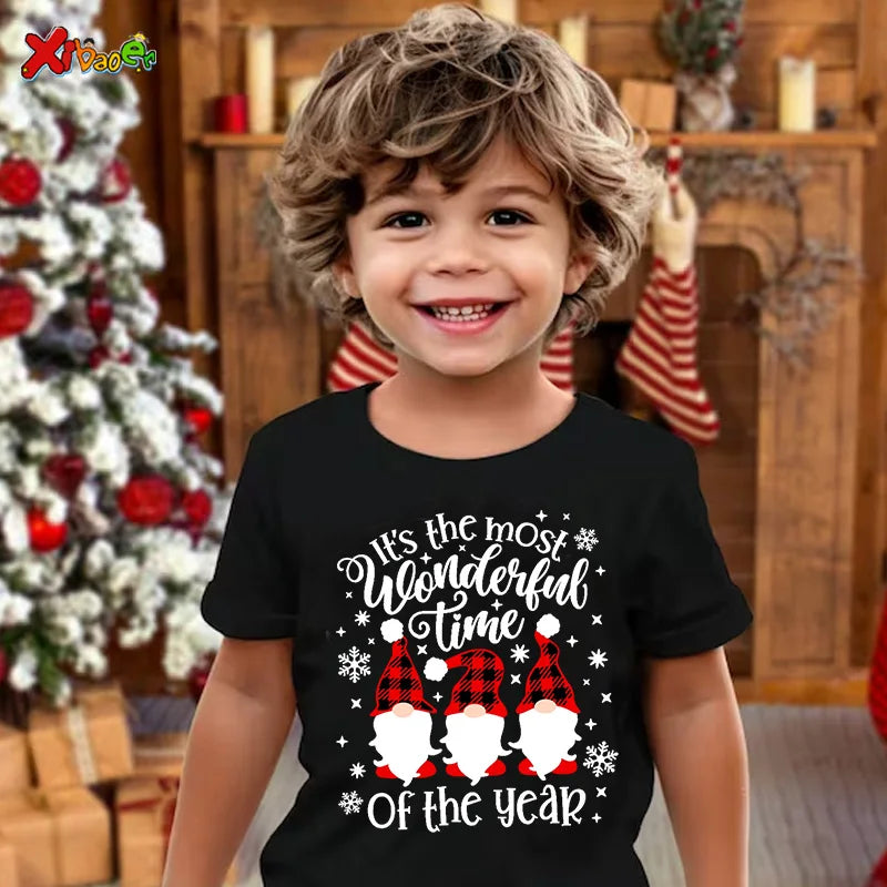 Family Christmas Shirts Cotton Family Matching Outfit Merry Christmas Kids Tshirts Baby Rompers Matching Pajamas Clothes Famille