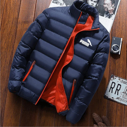 Men's Cotton Jacket Autumn and Winter Youth Cotton Coat Stand Collar Korean Style Handsome Jacket Trendy Top Casual Cotton Jacket
