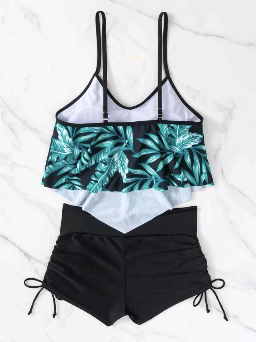 2025 Print Tankini Set 2 Piece Women Swimsuit Sexy High Waist Swimwear Female Bathers Bathing Swimming Suit Summer Beachwear