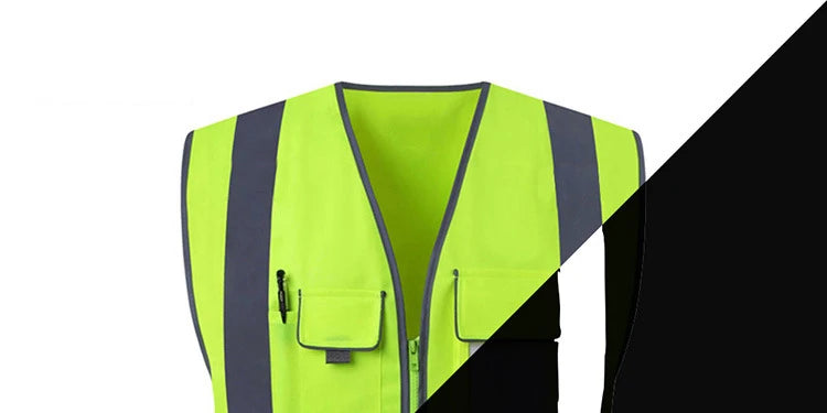 Size S-4XL Hi Vis Road Working Vest Outdoor Motorcycle Cycling  Waistcoat Clothing Workwear Jacket