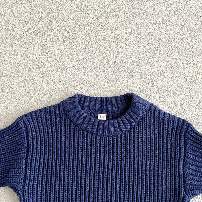2025 New Spring Baby Girls Sweater Long Sleeved Solid Color Newborn Baby Girls Boys Knitted Pullover Tops 0-6Yrs Kids Sweater