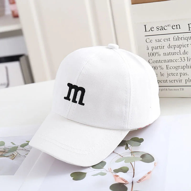 Solid Color Letter Baby Baseball Cap Simple Embroidered Peaked Hat for Toddler Boy Girl Summer Adjustable Kids Sun Hats
