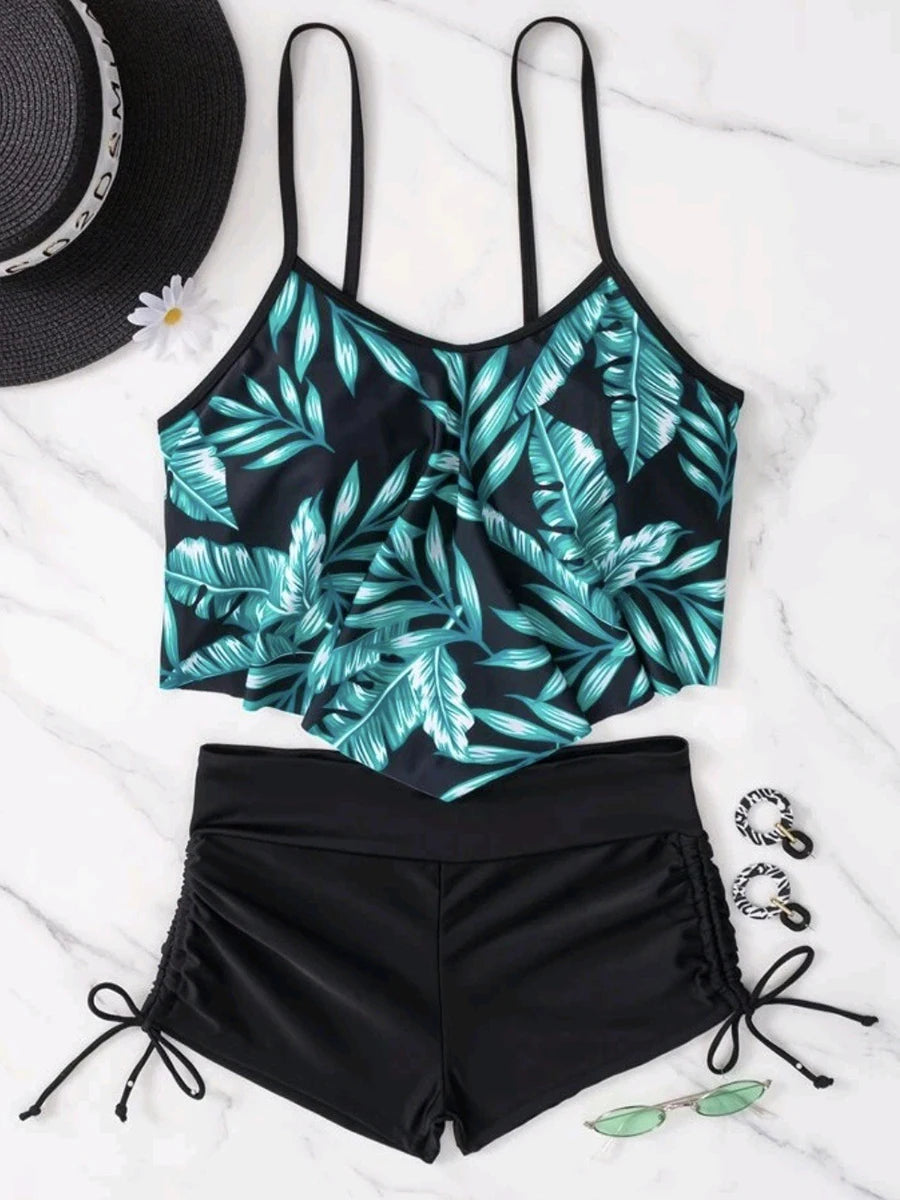 2025 Print Tankini Set 2 Piece Women Swimsuit Sexy High Waist Swimwear Female Bathers Bathing Swimming Suit Summer Beachwear