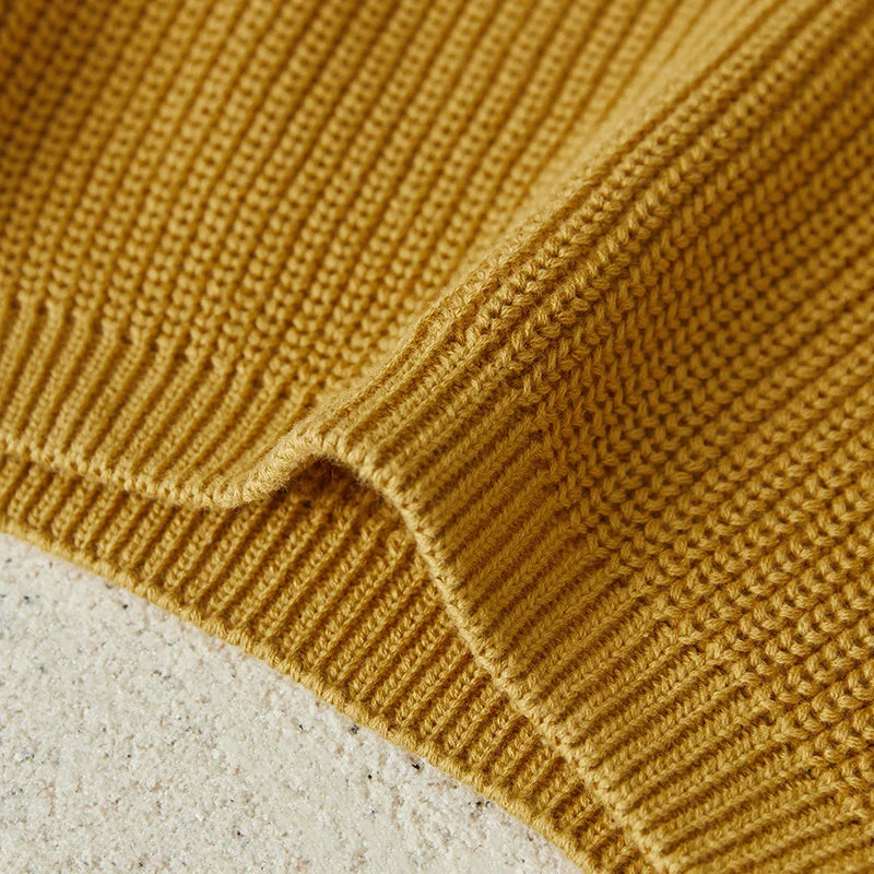 Suefunskry Newborn Baby Girl Boy Knitted Long Sleeve Autumn Winter Sweater Solid Loose Pullover Casual Tops Kids Clothes 3M-5Y