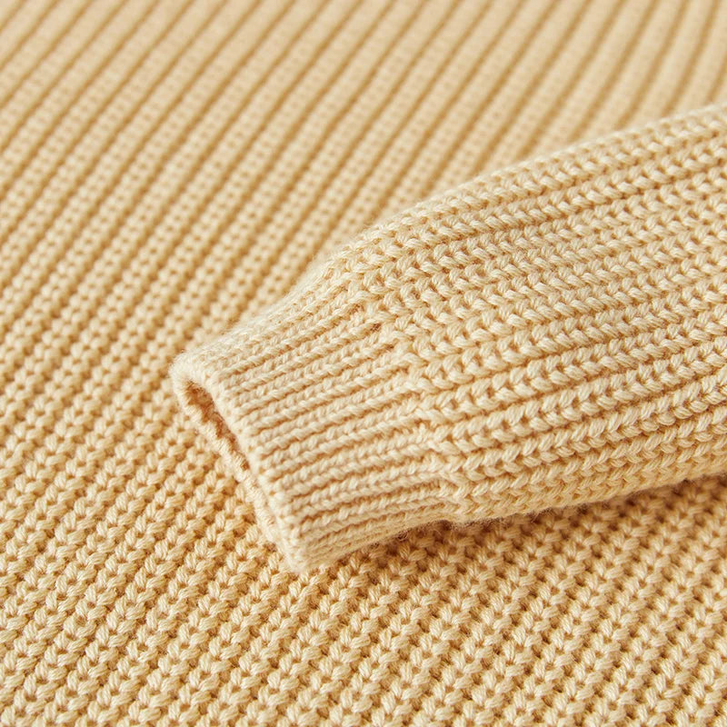 Suefunskry Newborn Baby Girl Boy Knitted Long Sleeve Autumn Winter Sweater Solid Loose Pullover Casual Tops Kids Clothes 3M-5Y