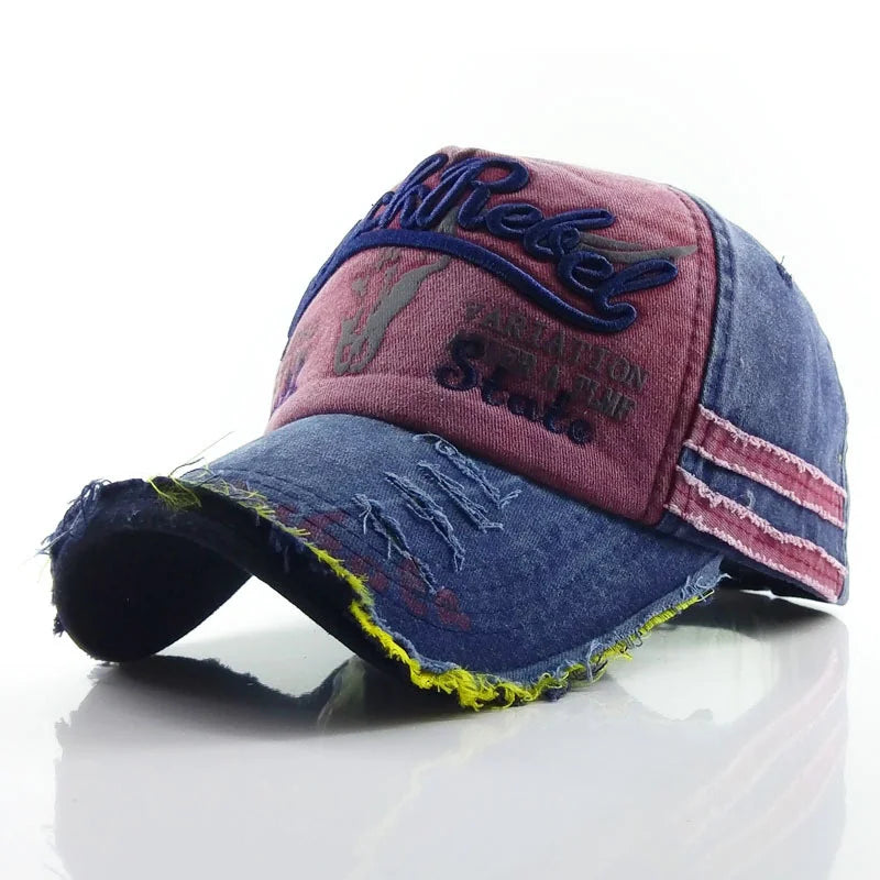 Practical Men Baseball Cap Women Retro Canvas Denim Letters Patchwork Vintage Unisex Snapback Hat Autumn Hip Hop Hats Summer