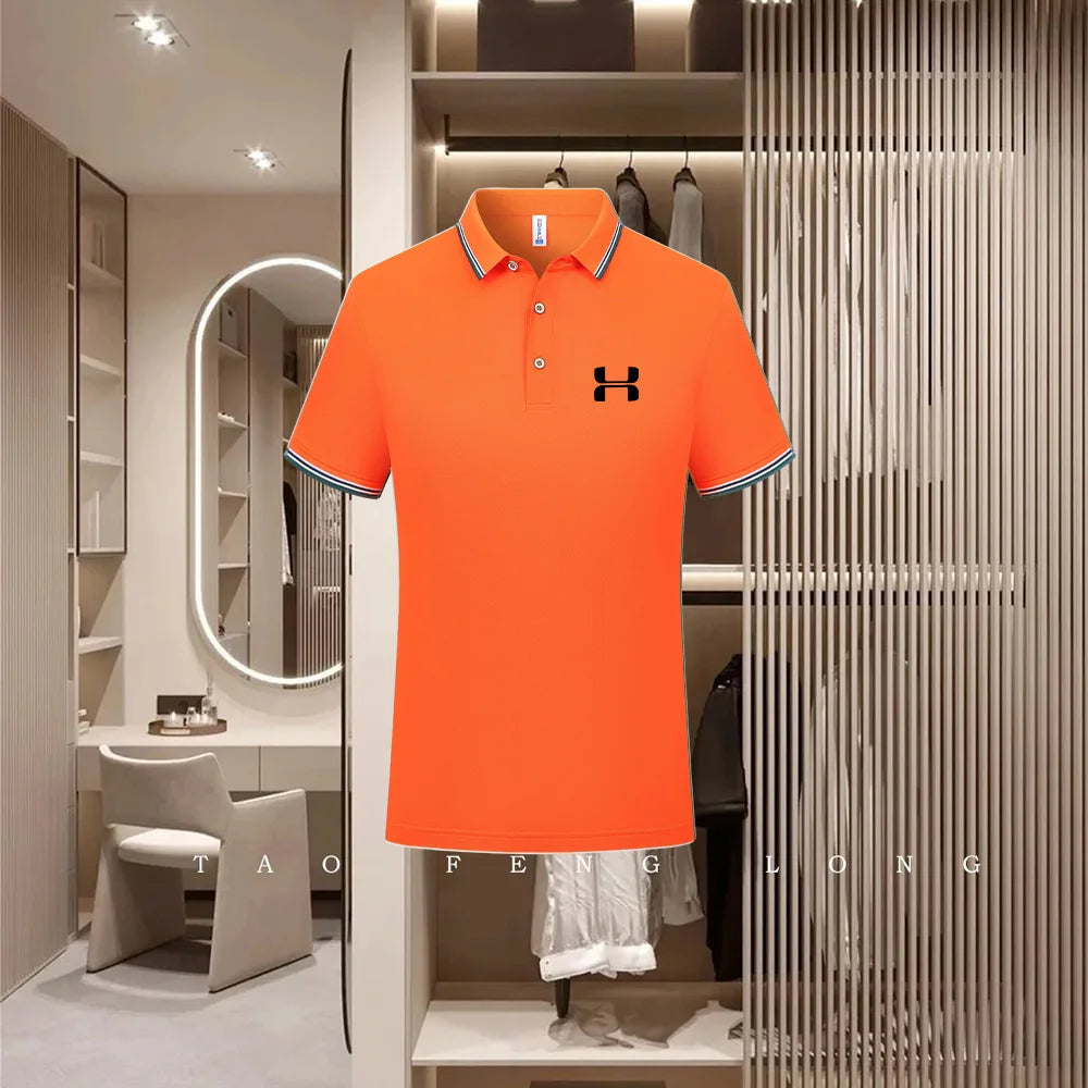 Golf Fashion Colorful Solid Color Collar Knitted Shirt Men's and Women's Casual 2026 Summer Short sleeved Top T-shirt