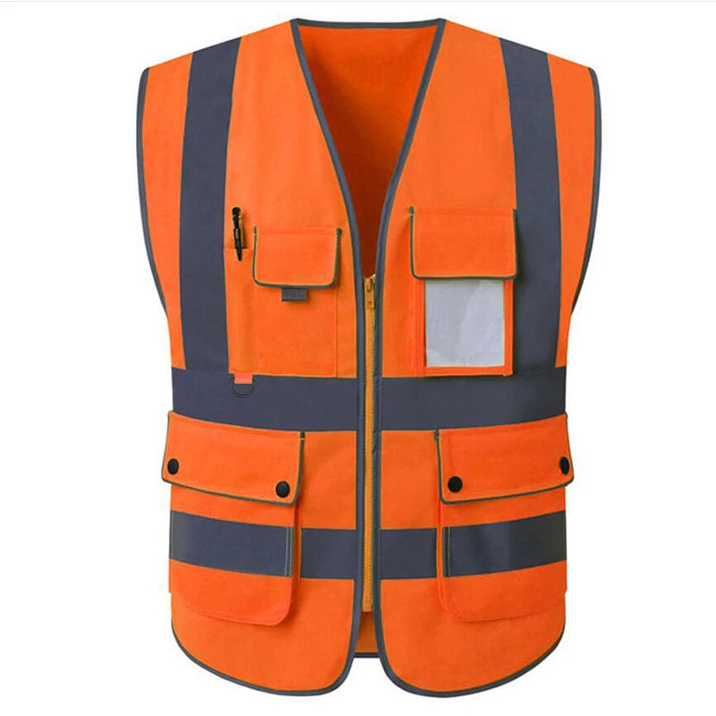 Size S-4XL Hi Vis Road Working Vest Outdoor Motorcycle Cycling  Waistcoat Clothing Workwear Jacket