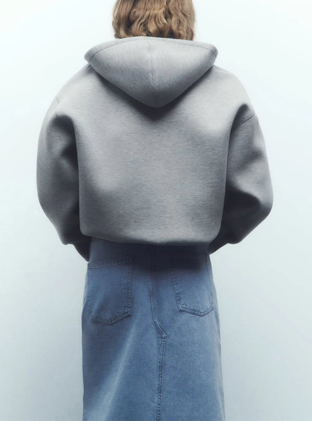 Women's Versatile Hooded Zip Long Sleeve Loose Jacket Fashion Oversized Casual Top Sweatshirt Street Basic Sports Wear