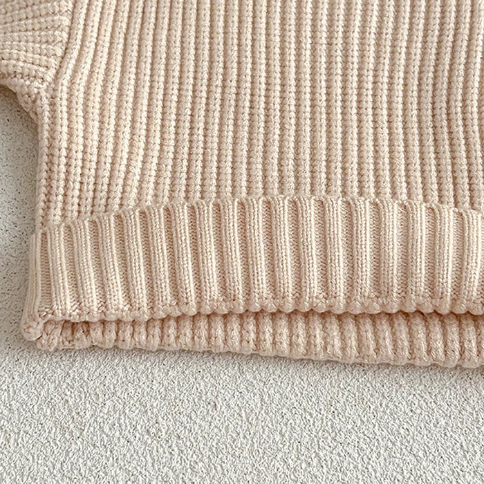 2025 New Spring Baby Girls Sweater Long Sleeved Solid Color Newborn Baby Girls Boys Knitted Pullover Tops 0-6Yrs Kids Sweater