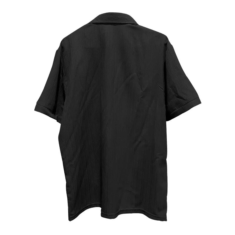 Summer European and American Style Men's Clothing Short Sleeve Cardigan Suit Men's Casual Loose Short Sleeves Shorts Beach Suit