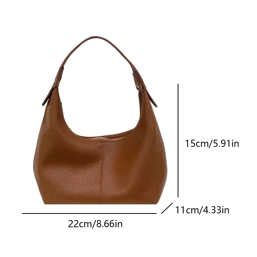 Luxury Design Hobo Handbags for Women 2024 Retro Vegan PU Leather Ladies Clutch Hand Bag Purse Female Small Tote Shoulder Bags