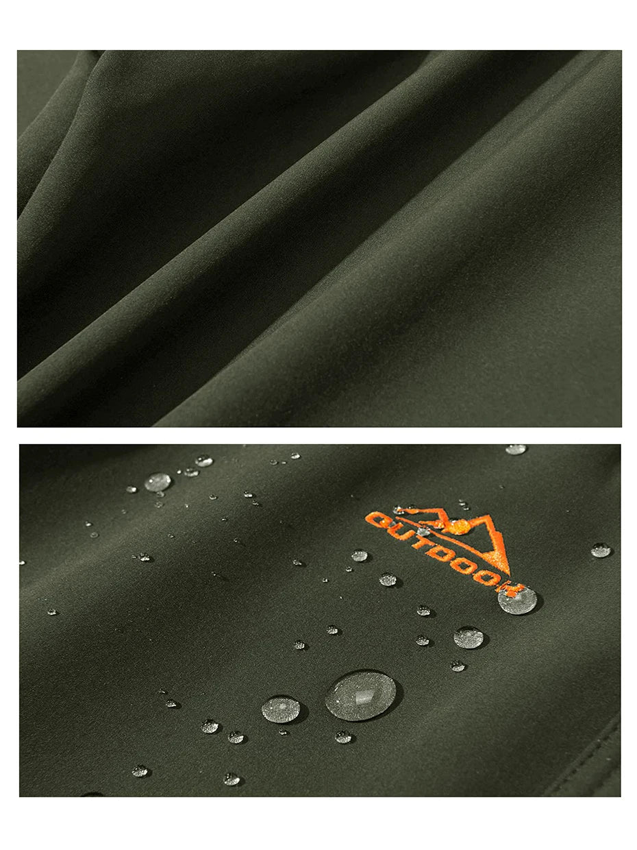 MAGCOMSEN Fleece Pants Men's Snow Ski Pants Windproof Shell Hiking Pants with 4 Zipper Pockets Winter Waterproof Trousers