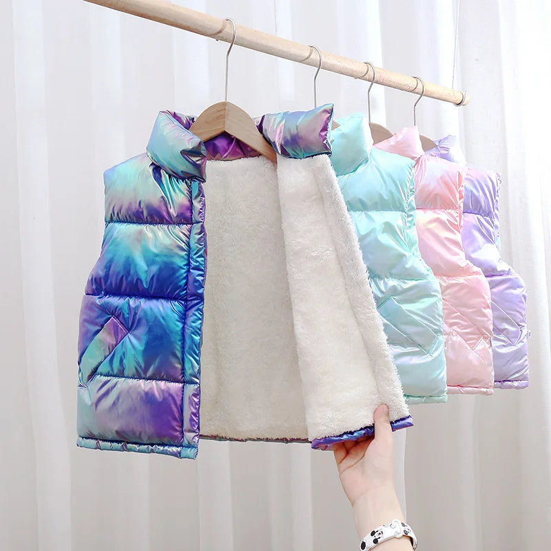 2023 Autumn Children Warm Thicken Vest Baby Cotton Waistcoat Kids Outerwear Coat Children Clothing Boys Girls Brand Jackets Vest